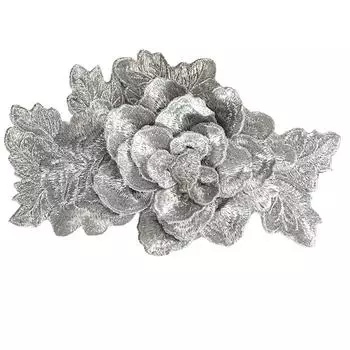 1 шт. платье аксессуары DIY одежда шить мода вышитая аппликация сумка декор 3D пион ручная работа нашивка цветы нашивки серебряный