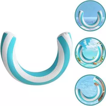 1 шт. плавающее кольцо прочное полукруглое кольцо вечеринки надувное плавательное кольцо веселое плавательное кольцо на открытом воздухе ПВХ для взрослых 2 цвета 60*75cm синий