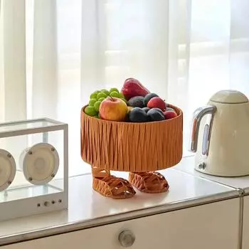 1 шт. плетеная из лозы фруктовая тарелка украшение рабочего стола корзина для пикника украшение дома кухонная корзина для хранения симпатичная 25x12x21 см 1PC