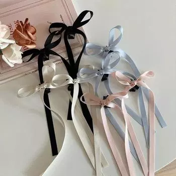 1 шт., плетеные банты, заколки для волос, ленты, милые двойные хвостики, милые головные уборы для вечеринок, модные аксессуары для волос, банты, коготь для волос чёрный