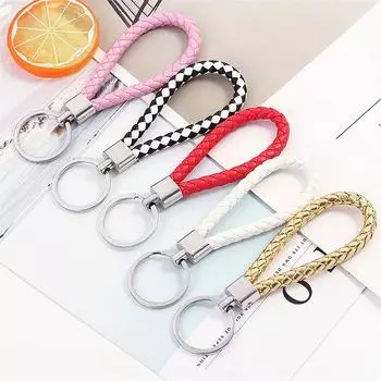 1 шт., плетеный веревочный брелок из искусственной кожи, сделай сам, сумка, подвеска, брелок для ключей, автомобильный брелок, брелок для мужчин и женщин, подарочные ювелирные изделия