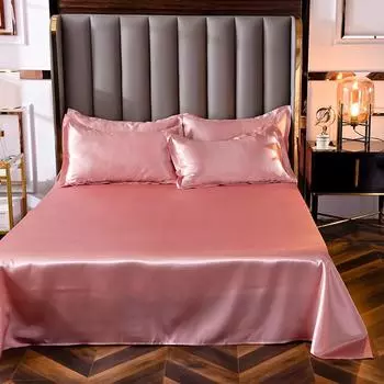 1 шт. плоская простыня шелковистые простыни однотонное постельное белье гладкие плоские простыни sabanas para cama домашний текстиль простыни 180x230cm 1pc