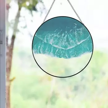 1 шт., пляжная тема океана, декоративная настенная подвеска из акрила, повседневное украшение, подвесное летнее украшение с волной