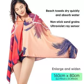 1 шт. пляжное полотенце — быстросохнущее полотенце из микрофибры для путешествий, прямоугольное пляжное полотенце с шалью, плавание, бассейн, йога и многое другое. L синий