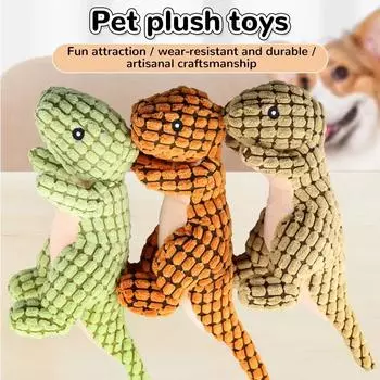 1 шт., плюшевая игрушка для жевания собак и кошек, интерактивная плюшевая игрушка для животных, игрушка для собак, щенок, игрушка в виде динозавра, устойчивая к укусам оранжевый