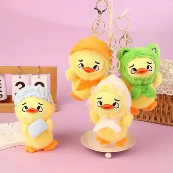 1 шт. плюшевая игрушка, милая, раздражающая, маленькая желтая утка, подвесная сумка, украшение для куклы, рюкзак, аксессуары, детский подарок оранжевый