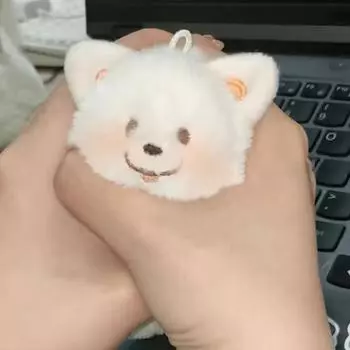 1 шт. плюшевая кукла самоедская собака с пищащей игрушкой, брелок для ключей, плюшевые игрушки, сумка-подвеска, автомобильные ключи, аксессуары