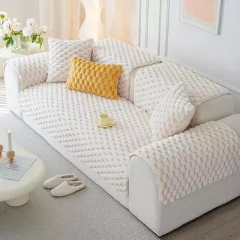 1 шт. плюшевая квадратная противоскользящая подушка для дивана, можно сделать напольную подушку для кровати, зимнюю новую 70x70cm белый