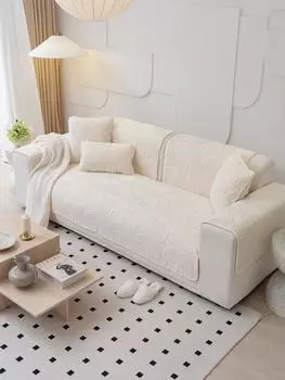 1 шт. плюшевая противоскользящая диванная подушка подходит для дивана, эркера, подушки для йоги на все времена года 70x70cm белый