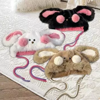 1 шт. плюшевая толстая ветрозащитная зимняя уличная шапка с кроличьими ушками шерстяная шапка Lei Feng защита ушей