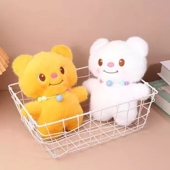 1 шт. плюшевое кремовое ожерелье Kawaii, кукла-медведь, мягкие игрушки, подарки на день рождения для девочек и детей белый