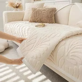 1 шт., плюшевые чехлы для диванов с листьями, супермягкие подушки для дивана, полотенца, универсальные противоскользящие чехлы для диванов для домашних животных и детей, декор для гостиной A 70x70