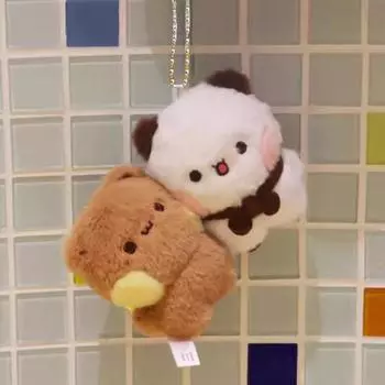1 шт. Плюшевые куклы-подвески Панда Бубу и Иер, милая мультяшная кукла панда, брелок для ключей, подарки для пары, подвеска для рюкзака