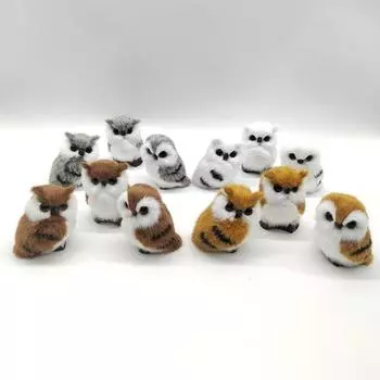 1 шт. плюшевые новогодние миниатюры мини фигурки украшения стола поддельные животные имитация украшения искусственная сова