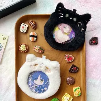 1 шт. плюшевый держатель для карт, круглый фото Kpop держатель для карт, эмблема, защитный чехол, защитный чехол