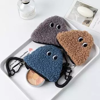 1 шт. плюшевый мешочек с застежкой-молнией Онигири кошелек для монет может быть подвесной сумкой маленькая подвеска персонализированная сумка для хранения портативная разноцветная 1312cm