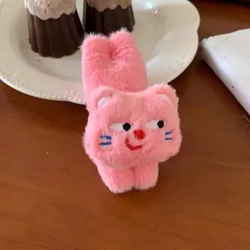 1 шт. Плюшевый мишка-пудинг, мультяшная заколка для волос, женская, осенне-зимняя, боковой зажим, милая заколка-невидимка, заколка для волос