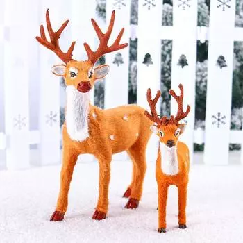 1 шт. плюшевый олень, украшение для дома, лось, фея, вечеринка, сцена, имитация, рождественский олень, рождественские украшения в виде лося, миниатюры, реквизит 1pc
