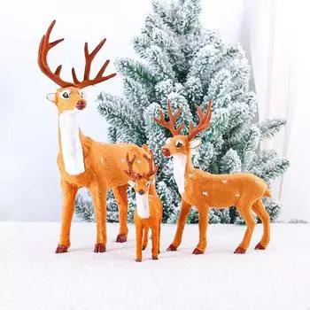 1 шт. плюшевый олень, украшение, рождественские украшения, лось, сказочная вечеринка, сцена, имитация, рождественский олень, домашний декор, миниатюры оленей, реквизит 1pcs