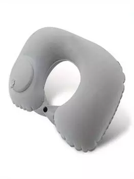 1 шт. Пневматическая U-образная подушка для подголовника самолета в форме буквы U, портативная складная подушка для путешествий на открытом воздухе, подушка для шеи серый