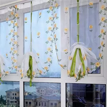 1 шт., подъемная занавеска в Риме, экран с вышивкой, честность, занавеска с бабочкой, романтическая домашняя занавеска на липучке 1PC W80cm X H100cm