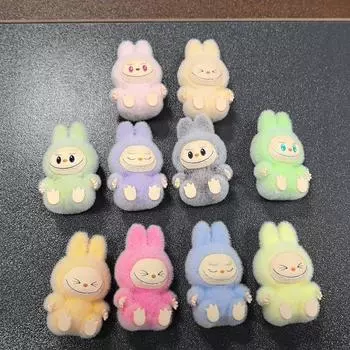 1 шт., подарки для девочек и детей, мини-кукла в сидячей позе Labubu, милая фигурка, модель, настольные украшения, аксессуары для самостоятельного изготовления