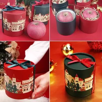 1 шт. Подарочная коробка Рождественская коробка конфет Милая мирная коробка для фруктов Пустая коробка Упаковка для яблок Рождественский канун