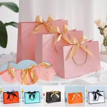 1 шт. Подарочные пакеты с ручками, бумажные сувениры для вечеринок, сумочки для детского душа, валентинок, дня рождения, ювелирные изделия, упаковочные материалы, бумажные пакеты XS-19X15X7cm