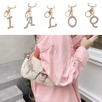 1 шт., подарочный брелок с бриллиантами, металлический 26 английских букв, аксессуары для ключей, новые подвески, лихой шрифт