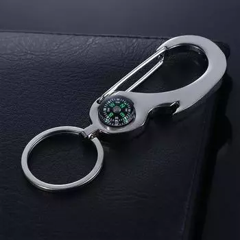 1 шт. Подарочный многофункциональный компас инструмент для стайлинга автомобиля брелок для ключей открывалка автомобильный брелок серебряный
