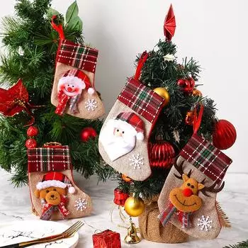 1 шт. Подарочный пакет Рождественский пакет Новый узор Рождественские украшения Рождественские чулки для вечеринки