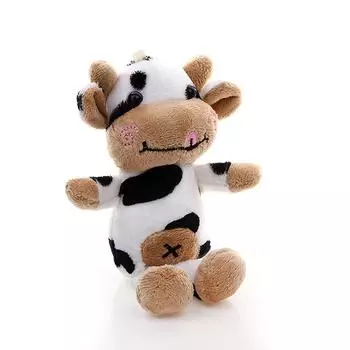 1 шт., подарок для девочек, плюшевая игрушка-корова, брелок, мягкий плюшевый наполнитель, хорошая эластичность, кукла, милый мультфильм, кавайный, черно-белый кулон с пятнами