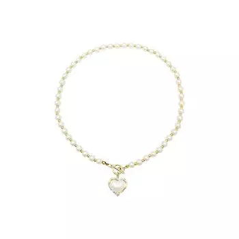 1 шт. Подарок для девочки Ins жемчужное ожерелье с милыми украшениями простая имитация жемчуга OT пряжка ключичная цепочка кулон в форме сердца