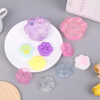 1 шт., подарок для девочки, кавайная мини-мягкая кошачья лапка, сжимаемая игрушка, милая кошачья лапка, животное, данго, беспокойный детский сенсорный реквизит 7CM Random 1pc