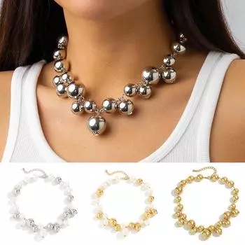 1 шт. подарок для вечеринки гипербола из бисера жемчуг ключица цепи невесты ювелирные изделия модное ожерелье