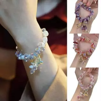 1 шт. Подарок на день рождения, блестящий браслет, модный бисерный изысканный хрустальный ювелирный камень, кулон