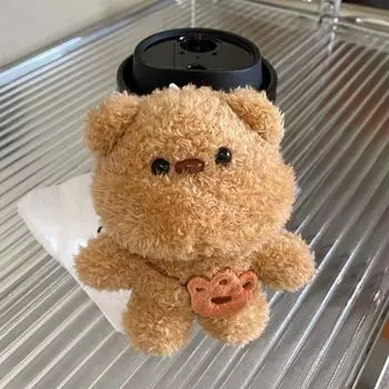 1 шт., подарок на день рождения для девочки, плюшевый маленький медведь, рюкзак, подвеска, милая игрушка-медведь, мультяшное животное, мягкая кукла, брелок для ключей белый