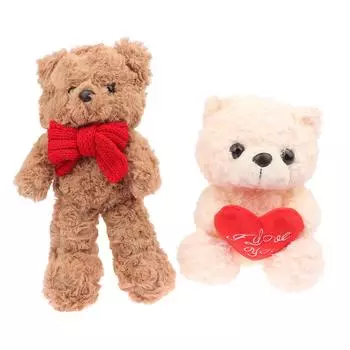1 шт. подарок на День святого Валентина 20 см/30 см милые плюшевые игрушки красный принт в виде сердца любовь креативная мягкая кукла с животными для влюбленных