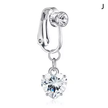 1 шт. Поддельное кольцо для пупка, поддельная клипса для пирсинга живота, непирсинг пупка J