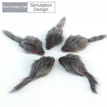 1 шт., поддельные игрушки для кошек, длинношерстные хвостовые мыши со звуком, гремящие мягкие игрушки из настоящего меха кролика со звуком и писком для кошек и собак 16cm In Total Length