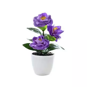 1 шт. поддельные растения настольный орнамент декор комнаты искусственный цветок камелия бонсай моделирование в горшке красный