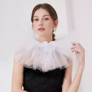 1 шт. Поддельный воротник маскарадный обхват шеи портретная пышная сетчатая вуаль цирковые аксессуары клоун групповое выступление разноцветный