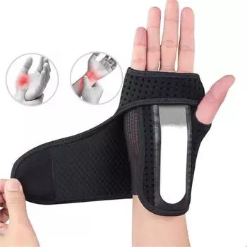 1 шт., поддерживающий запястье и ладонь, с металлической съемной шиной-стабилизатором для лечения тендинита, артрита, синдрома запястного канала, растяжений Left Hand чёрный
