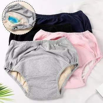 1 шт. подгузники-трусы для людей среднего и пожилого возраста, моющиеся, непромокаемые, дышащие, подгузники-трусы для пожилых людей, теплые физиологические брюки из хлопка для дома престарелых XL