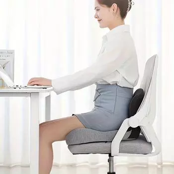 1 шт., подключенная подушка для спинки, эргономичная подушка для стула, подушка для офисного сиденья из пены с эффектом памяти и подушкой для поясничной поддержки чёрный
