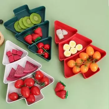 1 шт. Поднос для фруктов в виде рождественской елки, поднос для сухофруктов, пластиковая тарелка для конфет, поднос для домашних закусок, поднос для дыни, праздничные принадлежности, товары для дома белый