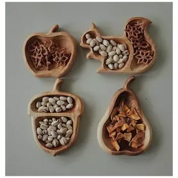 1 шт. Поднос для закусок в виде белки, поднос для орехов в форме животного, держатель для фруктов, деревянные поделки