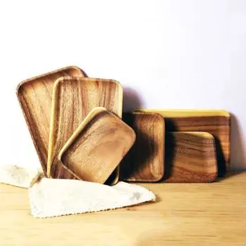 1 шт. Поднос из цельного дерева, чайная тарелка, блюдо для фруктов и овощей, форма для хлеба, десерта, торта, домашняя тарелка для хлеба, десерта, торта, столовая посуда