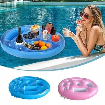 1 шт. подстаканник для бассейна ПВХ надувной бассейн поплавок пляжный плавательный круг летний бар поднос пивной напиток охладитель стол синий