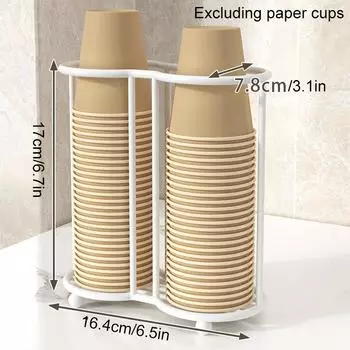 1 шт. Подставка для дисплея Двойная сетка Держатель для хранения Чай Одноразовый стакан Роскошная кружка Железная полка A белый